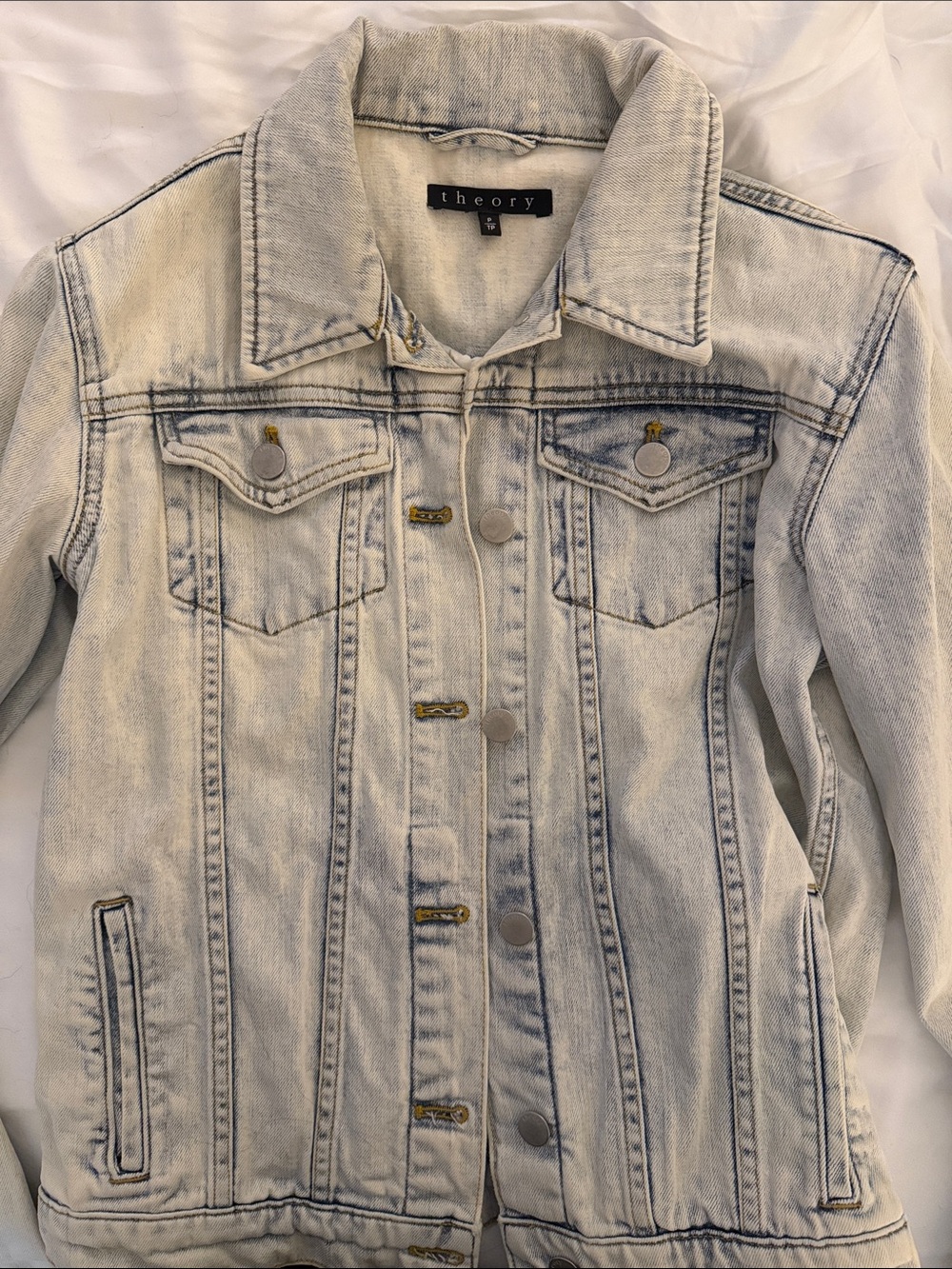 Theory Light Wash Denim Jacket